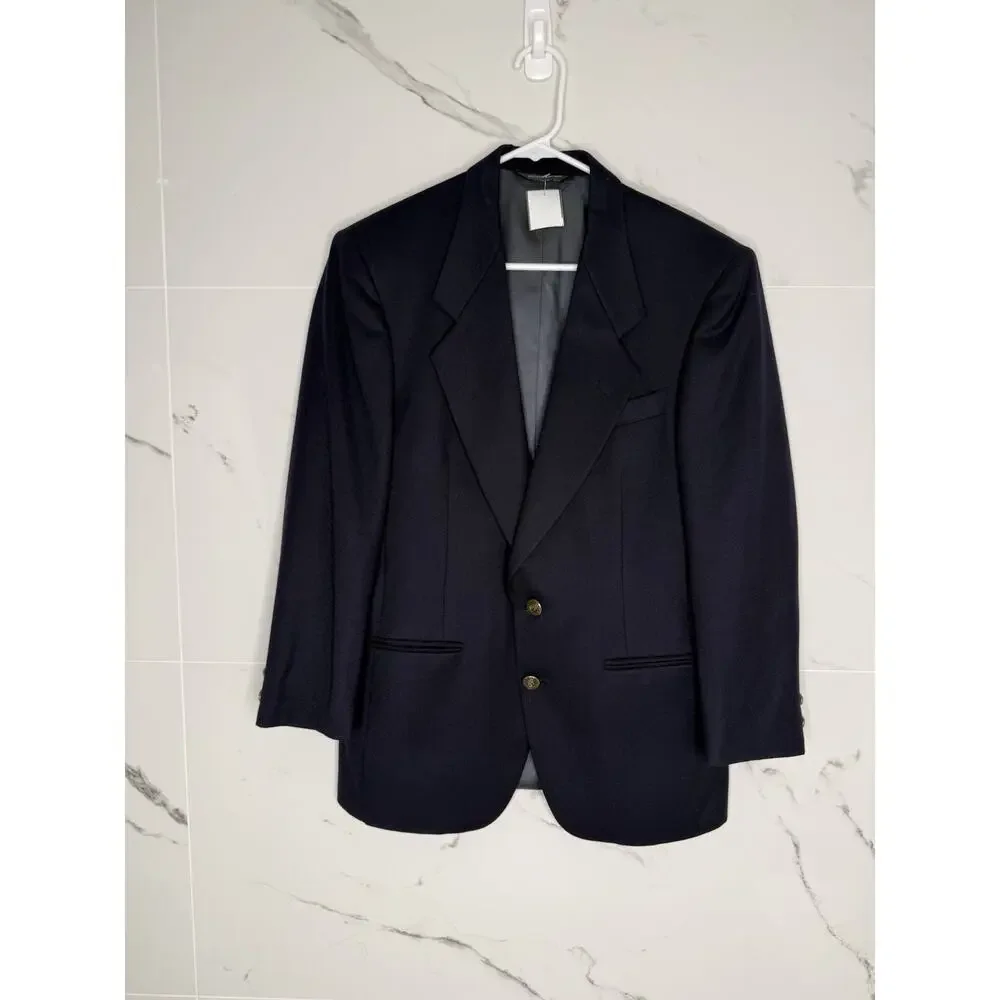 Blazer sport coat Pierre Cardin Union Made In USA Blue 34R Designer Classic